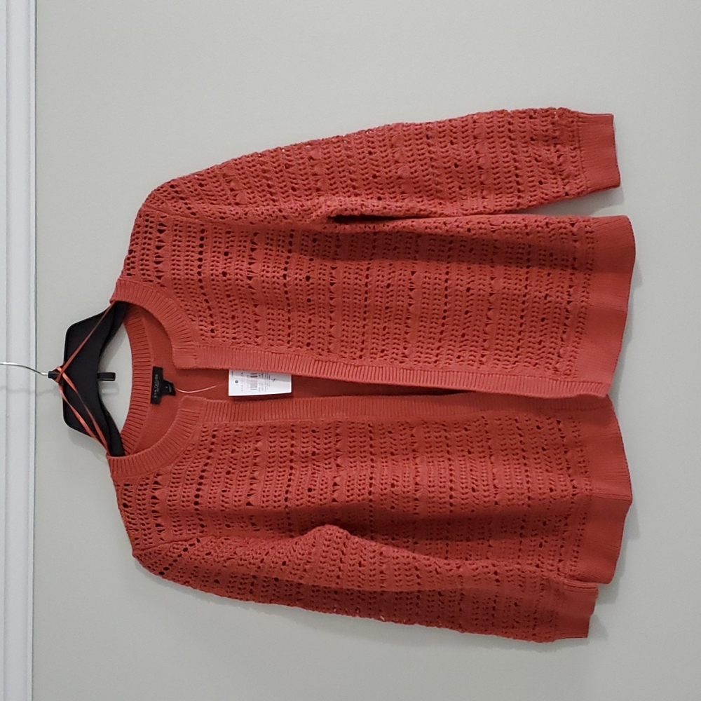 NWT Small Ann Taylor Factory Rust Orange Cardigan Sweater